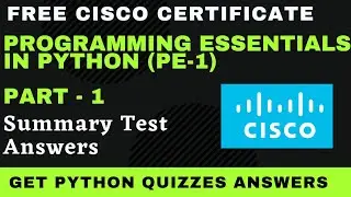 Python Essentials Part-1 Summary Test Answers | python essential 1 test answers 