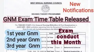 Gnm Exam time table 2022 || Final Exam Time table released
