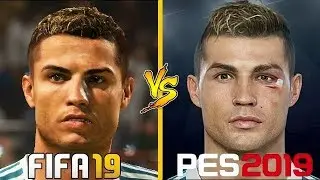 FIFA 19 VS PES 19 | New Face Concept Comparison | (Ronaldo, Pogba, Griezmann)