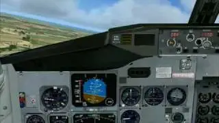 FSX B737-300 landing in Barbados cockpit