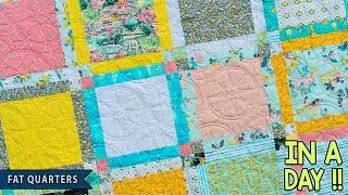 Yacht Window  | Fat Quarter Quilt Pattern | Easy Jumbo Quilt Block Patterns for Twin, Queen and King