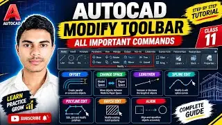 AutoCAD Modify Toolbar | Offset, Lengthen, PEDIT, HATCHEDIT, Align & More | Complete Tutorial