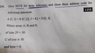 Sdts for array reference