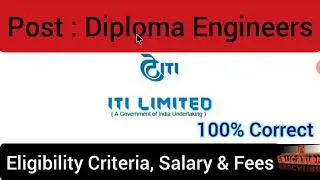 ITI Limited Diploma Engineer Recruitment 2021|Diploma Engineer Vacancy in ITI limited- Job Engineers