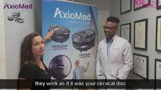 FLIGHT ATTENDANT PATIENT EXPLAINS EXCITEMENT FOR AXIOMED VISCOELASTIC DISC REPLACEMENT