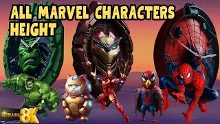 All marvel characters height💥Marvel characters height comparison #marvel #ai #carácter