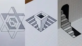 Top 5 best optical illusion drawing | Draw with me