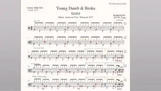 Drum Score - Khalid - Young Dumb & Broke (sample)