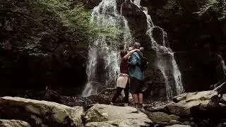Tara and Ryan Surprise Proposal, Waterfall at the Great Smoky Mountains
