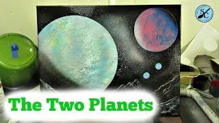 The Two Planets - Spray Space Painting