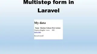 Multistep form in Laravel