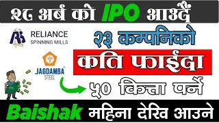 Urgent: Upcoming IPO in Nepal 2081 Revealed | Reliance Spinning Mills IPO Date ||