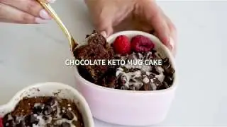 Chocolate Keto Mug Cake w/ Oven Option #keto #paleo #lowcarb