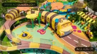 SAFTY RUBBER PLAYGROUND FLOORING AND METAL KIDS SLIDE PLAYGROUND EQUIPMENT INSTALLATION