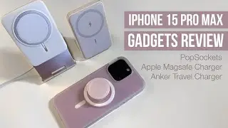 iPhone 15 Pro Max, Review of PopSockets iPhone 15 Pro Max Case with MagSafe, Anker Battery Charger