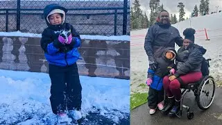 5 year old sees snow for the first time in Big Bear California