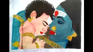 Kali Maa Drawing with water colour ll Maa Kali #maakali #drawing #linucreativearts