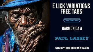 E Lick variations - Harmonica A - FREE TABS
