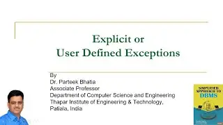 Explicit or User Defined Exceptions
