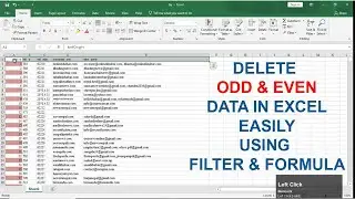 How to delete odd or even  row data in excel | ODD & Even data | Delete odd or Even Data Easily