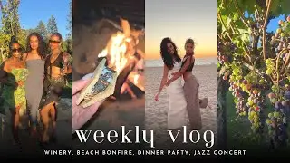 WEEKLY VLOG: GIRLS DAY AT WINERY,  BEACH BONFIRE, & JAZZ CONCERT FOR SISTER'S BIRTHDAY + MORE | ZA