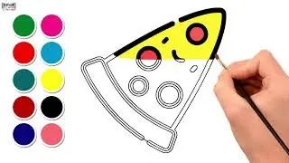 How To Draw And Color Pizza | Drawing And Coloring Lessons 