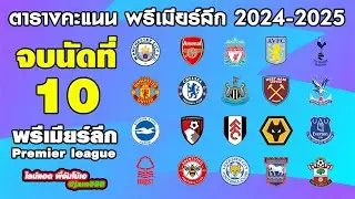 ตารางคะแนนพรีเมียร์ลีกล่าสุด ตารางคะแนนพรีเมียร์ลีกสัปดาห์ที่10 2024 2025