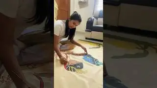 Rukmini kalyanam✨ #adduthera #antarpat #terachapa #artshorts #fabricpainting ￼#rukminikrishna