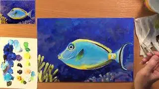 Как нарисовать рыбу. Рисуем морскую рыбу. Акрил