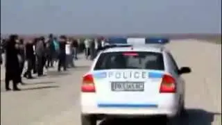 Дрифт перед ментами на мото