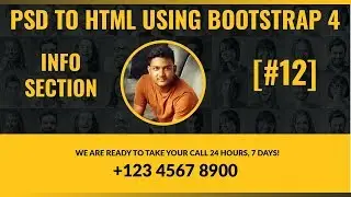 PSD to HTML convert with Bootstrap 4 | Info Section | Responsive Website [#12]