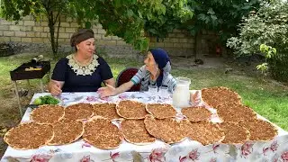 WITH FRESH VEGETABLES FROM OUR GARDEN COOKING TURKISH LAHMACUN!