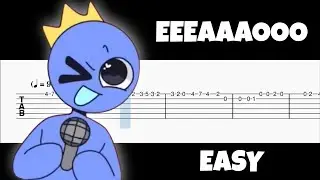 EEEAAAOOO - Rainbow Friends animation easy guitar tutorial