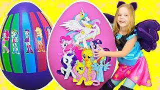MY LITTLE PONY EQUESTRIA GIRLS GIANT EGGS Compilation Surprise Toys, Dolls, 2 EGGS!