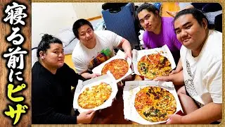 [Sumo food] Pre-Bed Feast: Large Pizza / Cutlet, French Fries, Salted Chanko Ramen