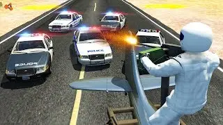 Beamng Drive - Police Chase Machine Gun vs Bandits #3