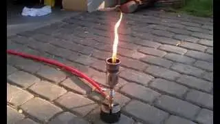 Проверка работы пропановой горелки на автомобильном газе
