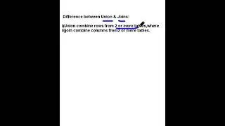 Difference  between Union & Joins