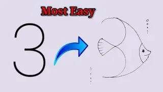 How to draw Fish 🐟🐠 with 3 number || Simple drawing step by step...