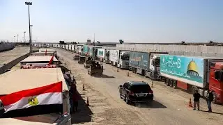 Humanitarian aid starts entering Gaza crossing from Egypt