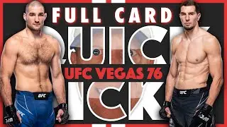 UFC VEGAS 76 QUICK PICKS | FULL CARD PREDICTIONS | Sean vs Abus | Jacob's Picks
