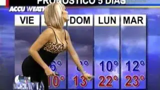 Weather Girl Strips on TV !