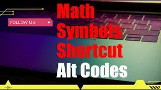 Alt Codes Keyboard Math Symbols Shortcut