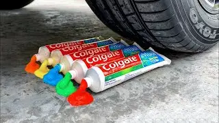 Crushing Crunchy & Soft Things by Car! - Experiment: Car vs Rainbow Toothpaste
