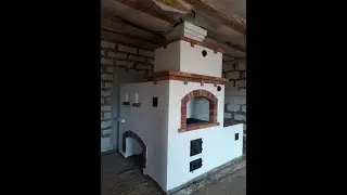 Кладка русской печи с дополнительной лежанкой.