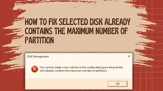 How To Fix The Selected Disk already contains the maximum number of partitions @rstech_