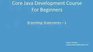 10. Branching Statements - 1
