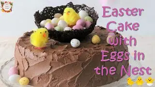 BAKING EASTER CAKE WITH MINI EGGS IN THE NEST
