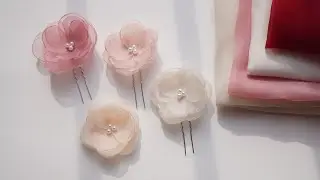 How To Make Flower Hair Pins I Bridal Hair Pieces I Fabric Flower I NhanDo Handmade