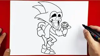 How to Draw MAJIN SONIC EXE Friday Night Funkin | FNF